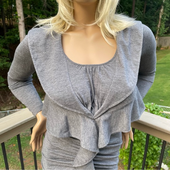 Givenchy Ruffle-Front Ruched Jersey Dress size 38 - Picture 3 of 14